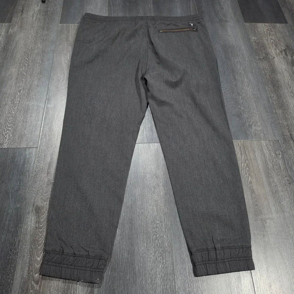 Guess 1981 Gray Textured Jogger Pants Men XL Drawstring Elastic Waist Casual
